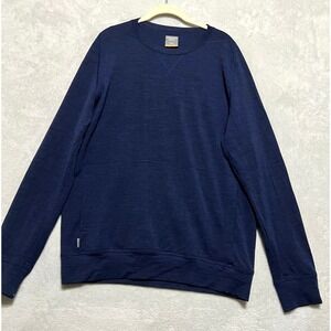 Icebreaker Merino Wool Crewneck Sweater Men's L Navy Long Sleeve Pullover